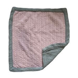 Circo Target Gray Pink Cable Knit Sherpa Baby Blanket Lovey Security Kids